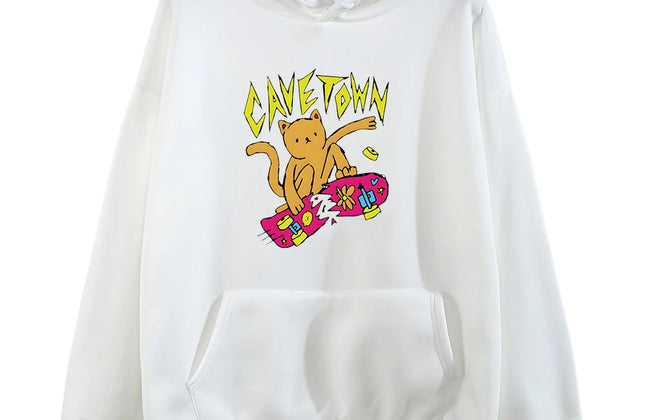 Cavetown Cat Hoodie Kawaii Cartoon Printed Sweatshirts Casual Long Sleeve