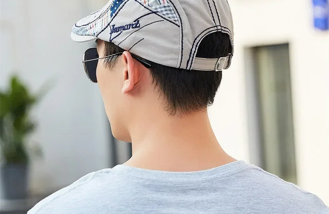 TOHUIYAN 2025 Plaid Cotton Newsboy Cap Men