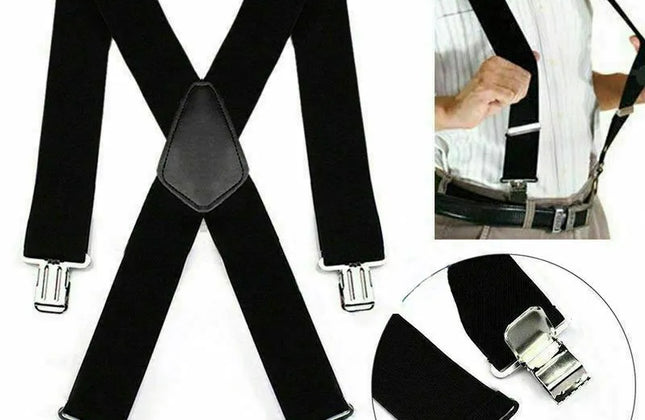 Plus Size 50mm Wide Men Suspenders High Elastic Adjustable
