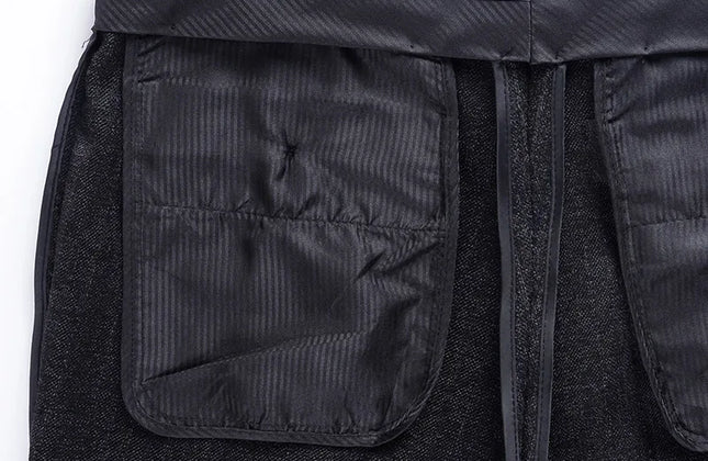 Cashmere Suit Pant for Men Loose Striped Hight Waist Wool Trousers Classic