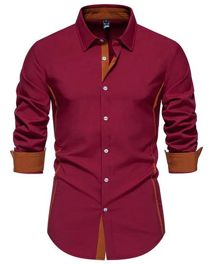 Men Color Block Long Sleeve Shirt - Constantin & Crys