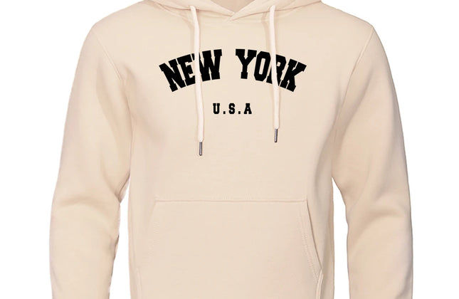 NEW YORK Letter U.S.A City Print Hoody Men Fashion Casual Long Sleeves Hooded