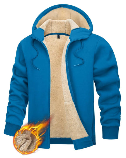 Men's Fleece-Lined Full-Zip Hoodie by TACVASEN