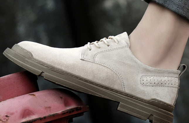 New Genuine Leather Casual Shoes Men Suede Oxfords Men Breathable Flats Shoe