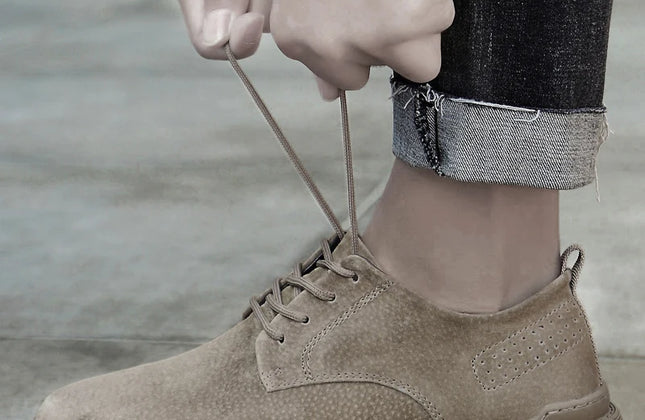 New Genuine Leather Casual Shoes Men Suede Oxfords Men Breathable Flats Shoe