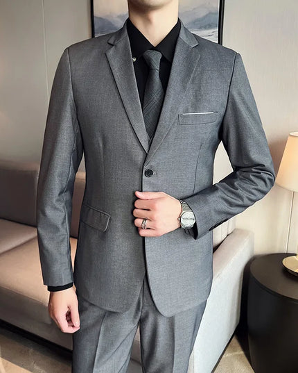 Men's High-Quality 3-Piece Business Casual Wedding Suit Vest Trousers