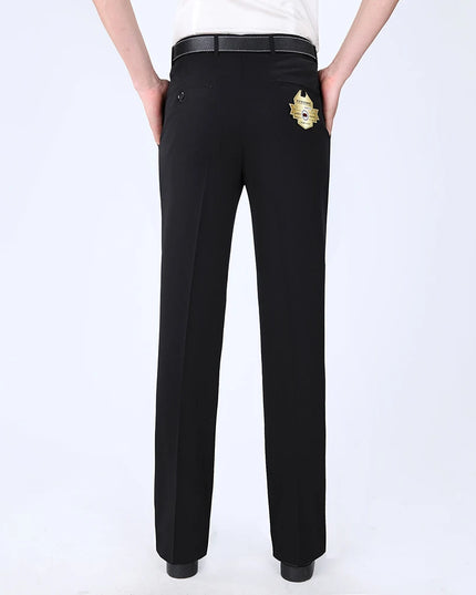 Summer Men Business Thin Silk Pants 29-56 Male Big Size Formal Classic Black
