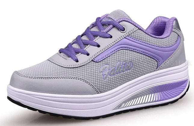 Women Slimming Swing Sneakers Platform Wedge Toning Shoes Woman Breathable