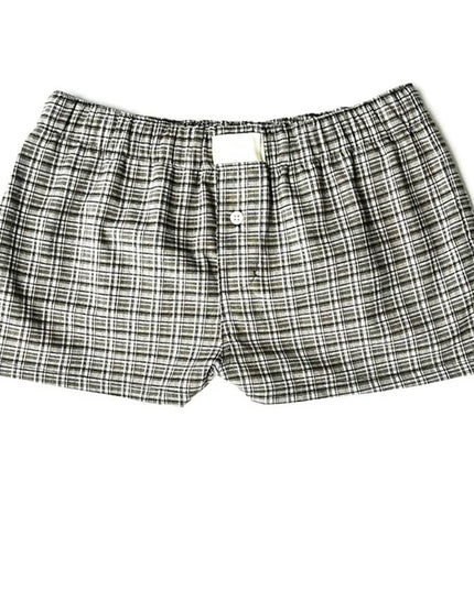 Women's Y2k Pajamas Shorts Cute Plaid Pj Short Pants Flannel Lounge Sleep