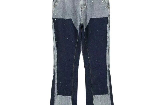 Vintage Flared Jeans for Men Y2k Streetwear Frayed Jean Pants Baggy Hip Hop