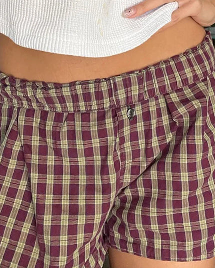 Women's Y2k Pajamas Shorts Cute Plaid Pj Short Pants Flannel Lounge Sleep