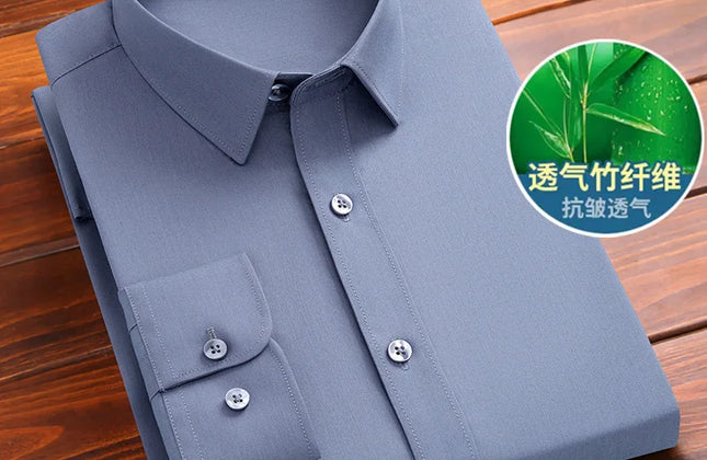 Fashion Blue Black White Mens Dress Shirts for Man Long Sleeved Shirt
