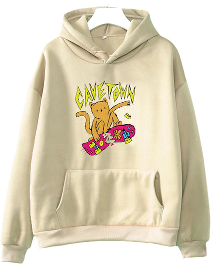 Cavetown Cat Hoodie Kawaii Cartoon Printed Sweatshirts Casual Long Sleeve