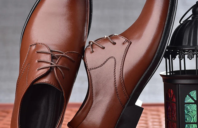 Men's Shoes Black Leather Formal Shoes for Men Oxfords Male Wedding Party