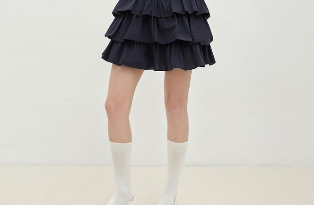 "Blueberry Cream" Pure Cotton Lace Cake Skirt | Anti-Exposure Design