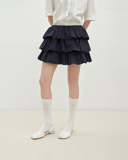 "Blueberry Cream" Pure Cotton Lace Cake Skirt | Anti-Exposure Design
