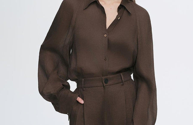Ensemble Chemise et Pantalon à Manches Longues en Soie de Mûrier et Lin | Luxe Respirant