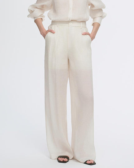 Mulberry Silk & Linen Long-Sleeve Shirt and Trousers Set | Breathable Luxury