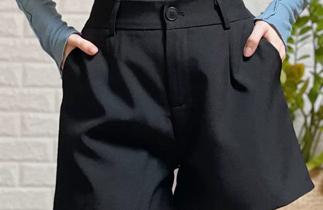 Sungtin Office Lady High Waist Shorts Women Wide Leg Short Pants