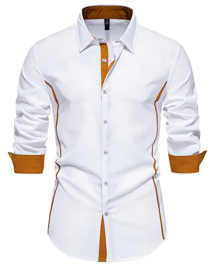 Men Color Block Long Sleeve Shirt - Constantin & Crys