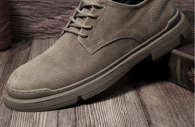 New Genuine Leather Casual Shoes Men Suede Oxfords Men Breathable Flats Shoe
