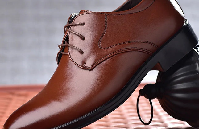 Men's Shoes Black Leather Formal Shoes for Men Oxfords Male Wedding Party