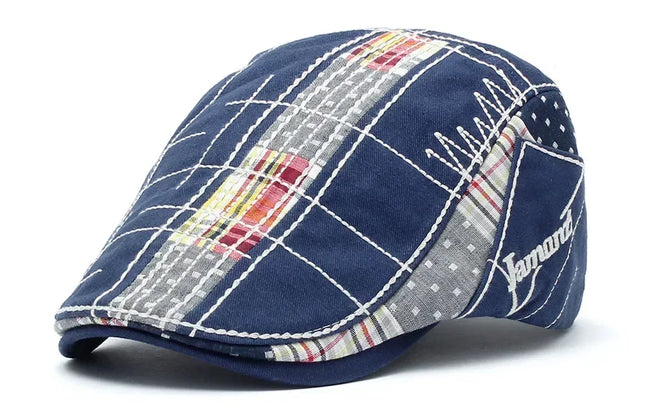 TOHUIYAN 2025 Plaid Cotton Newsboy Cap Men