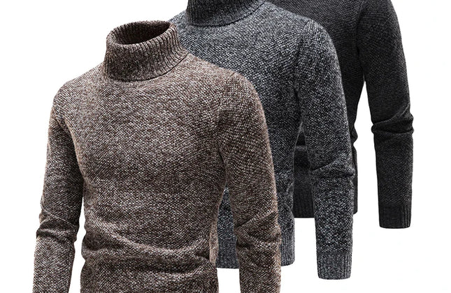 Brand Men Turtleneck Sweaters and Pullovers 2023 New Fashion Knitted Sweater