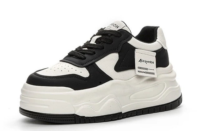 CXJYWMJL Genuine Leather Platform Sneakers Women Spring Wedgies Casual