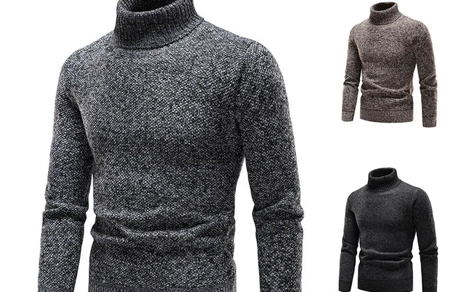 Brand Men Turtleneck Sweaters and Pullovers 2023 New Fashion Knitted Sweater