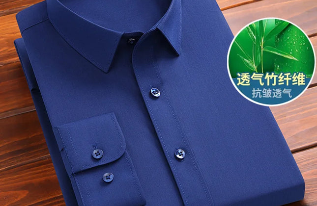 Fashion Blue Black White Mens Dress Shirts for Man Long Sleeved Shirt