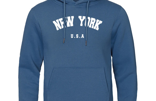 NEW YORK Letter U.S.A City Print Hoody Men Fashion Casual Long Sleeves Hooded