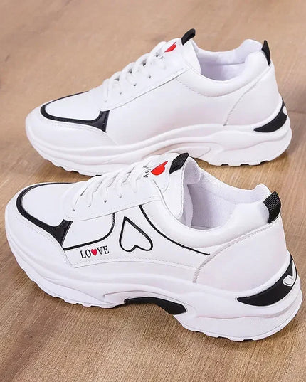 Women Shoes Heart-Shaped Platform Sneakers Woman Walking Sports-Shoes Breathable
