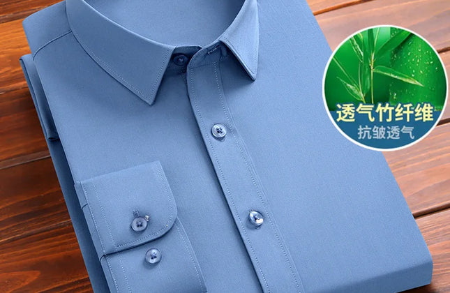 Fashion Blue Black White Mens Dress Shirts for Man Long Sleeved Shirt