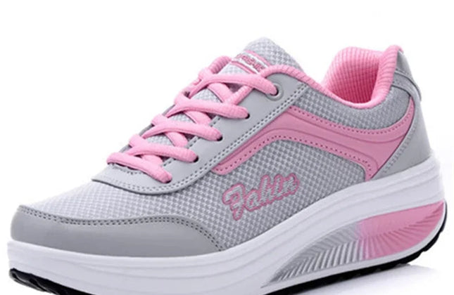 Women Slimming Swing Sneakers Platform Wedge Toning Shoes Woman Breathable