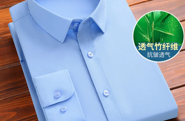 Fashion Blue Black White Mens Dress Shirts for Man Long Sleeved Shirt