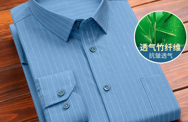 Fashion Blue Black White Mens Dress Shirts for Man Long Sleeved Shirt