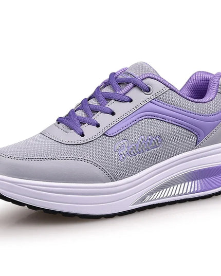 Women Slimming Swing Sneakers Platform Wedge Toning Shoes Woman Breathable