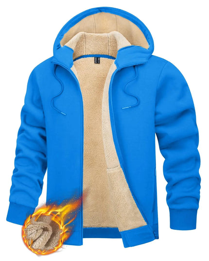 Men's Fleece-Lined Full-Zip Hoodie by TACVASEN