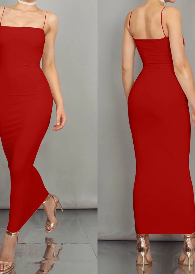 JZ461 New Summer Women's Dress Long Sling Dresses Club Sexy Suspender Dress