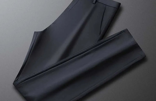 Summer Thin Men's Trousers Four Side Elastic Milk Silk New Business Office Ice