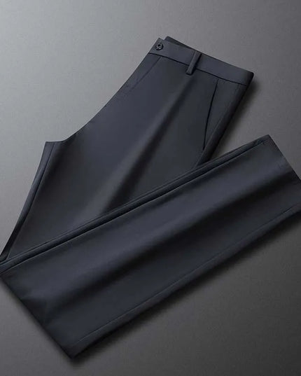 Summer Thin Men's Trousers Four Side Elastic Milk Silk New Business Office Ice