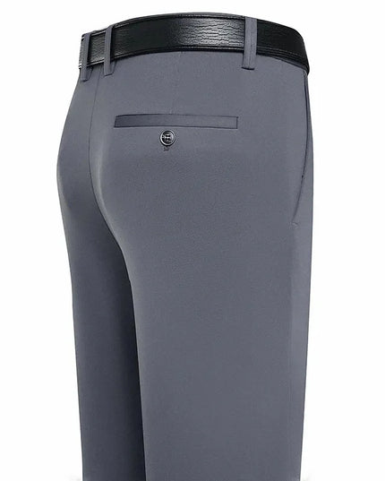 Men's Trousers Summer Thin Business Casual Pants Classic Solid Color Elastic