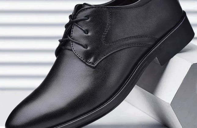 Men's Shoes Black Leather Formal Shoes for Men Oxfords Male Wedding Party