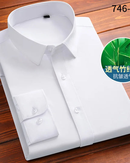 Fashion Blue Black White Mens Dress Shirts for Man Long Sleeved Shirt