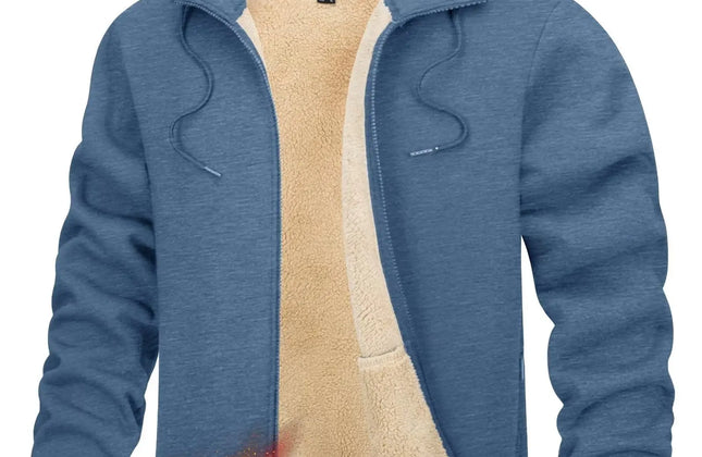 Men's Fleece-Lined Full-Zip Hoodie by TACVASEN