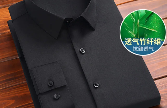 Fashion Blue Black White Mens Dress Shirts for Man Long Sleeved Shirt