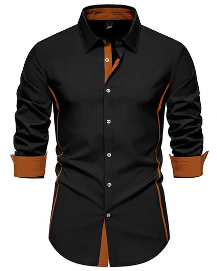 Men Color Block Long Sleeve Shirt - Constantin & Crys