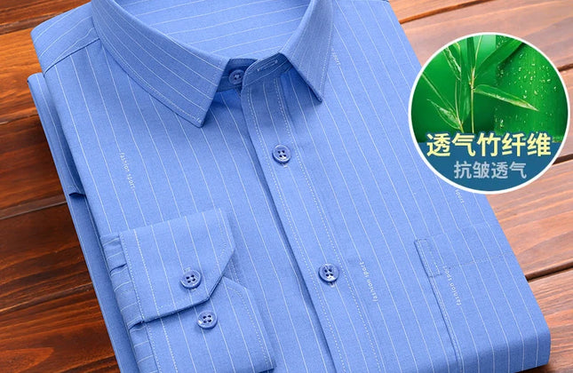 Fashion Blue Black White Mens Dress Shirts for Man Long Sleeved Shirt