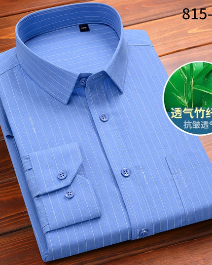 Fashion Blue Black White Mens Dress Shirts for Man Long Sleeved Shirt